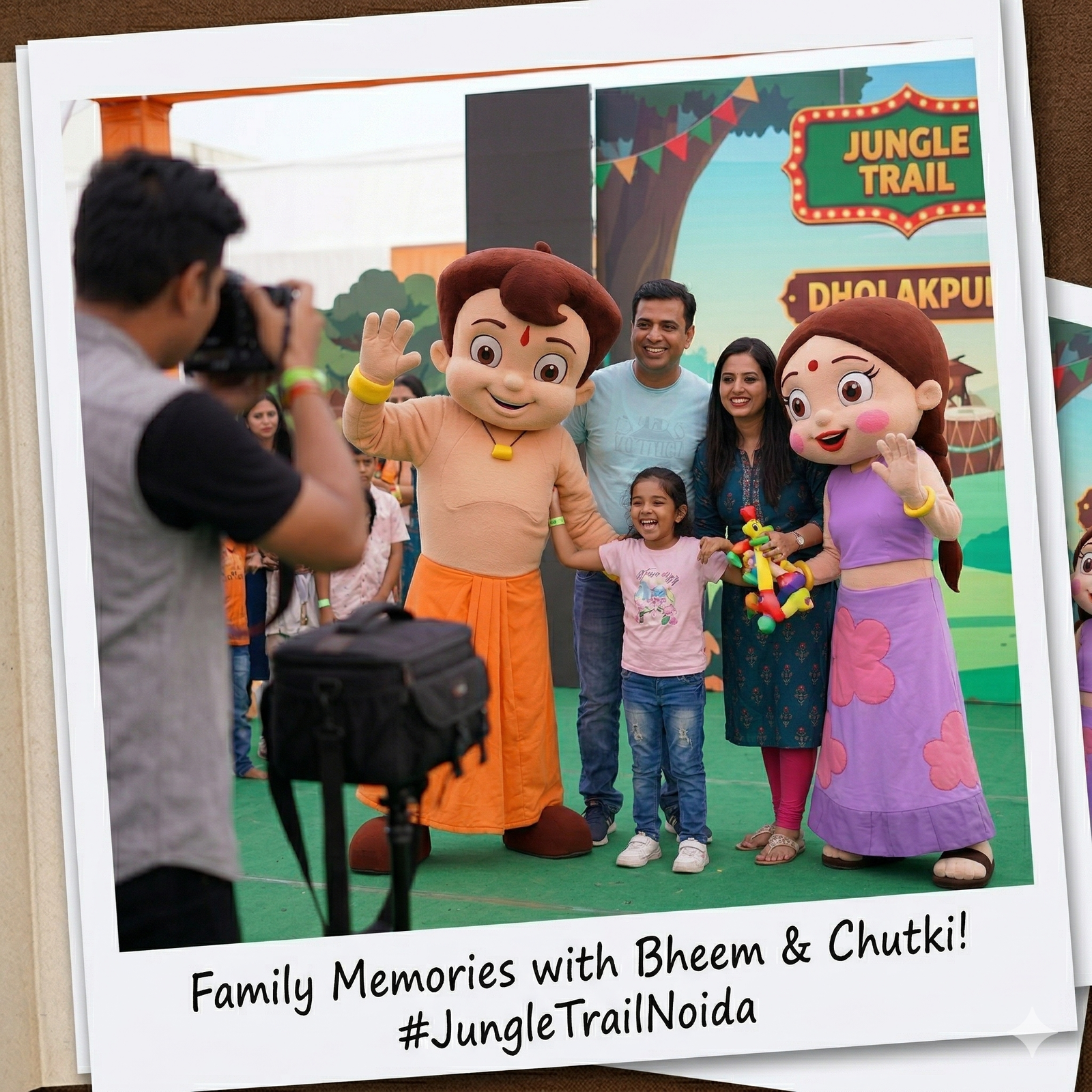 Chhota Bheem character at Jungle Trail Noida event