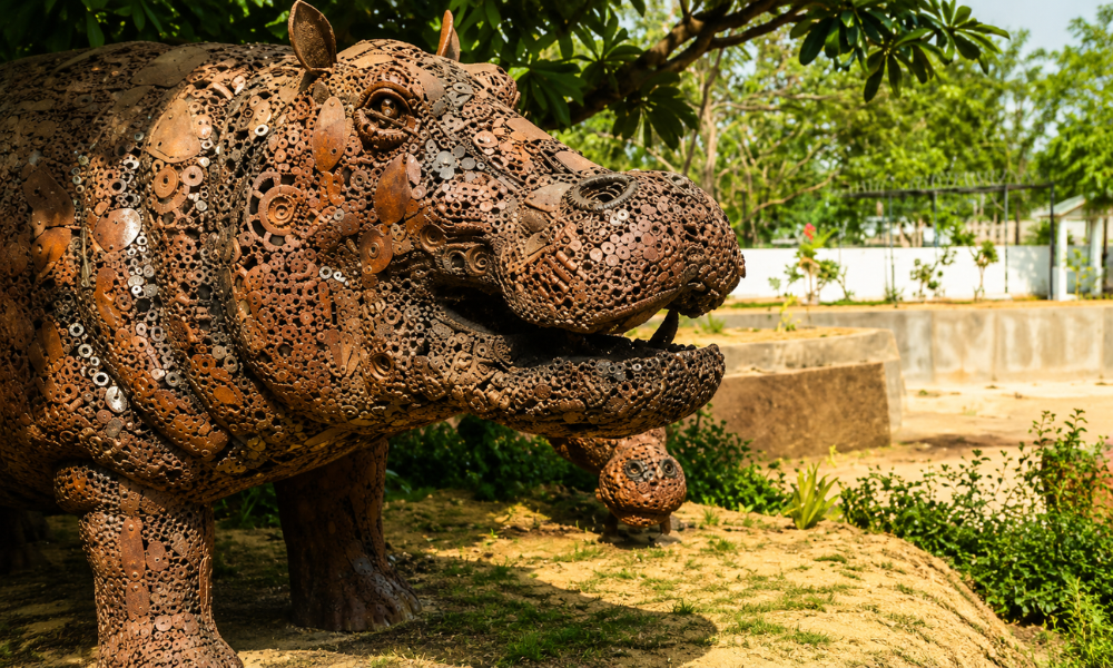 wildlife created from recycled materials.
