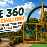 Jungle Trail 360 degree cycle loop ride at Jungle Trail adventure park with bicycle inside vertical loop