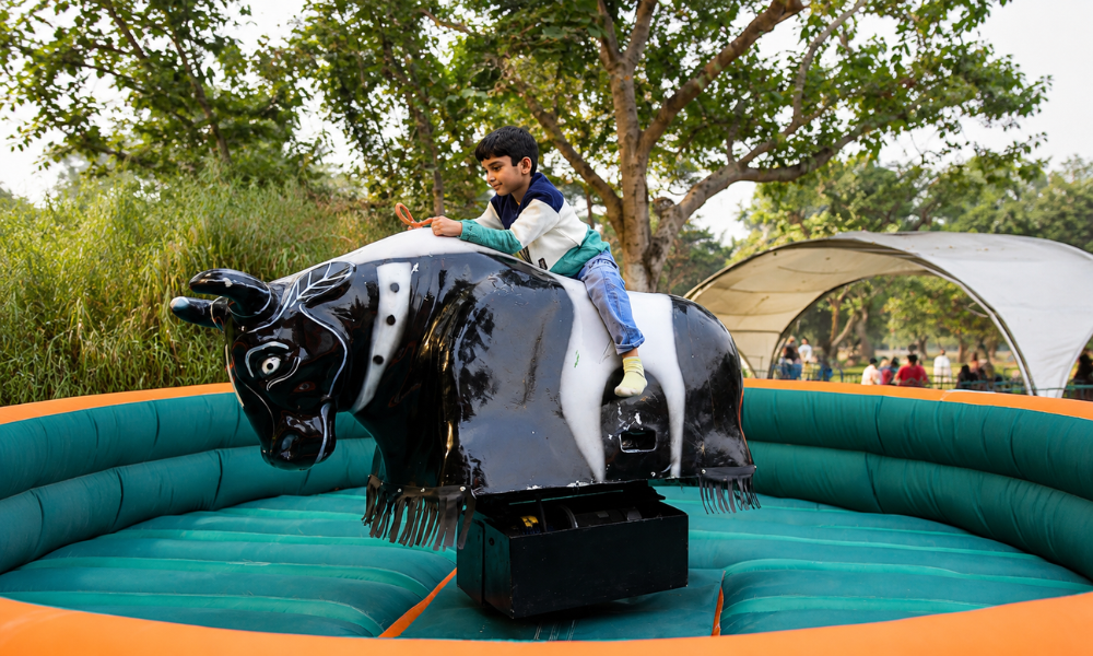  kids enjoying Bull Ride 
