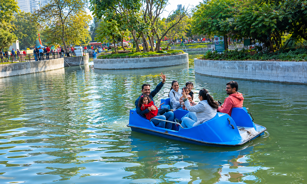 family enjoying boating 