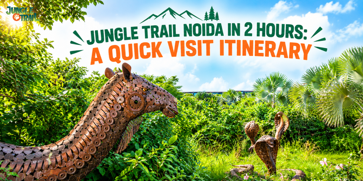 Jungle Trail Noida scrap metal animal sculptures and quick visit itinerary
