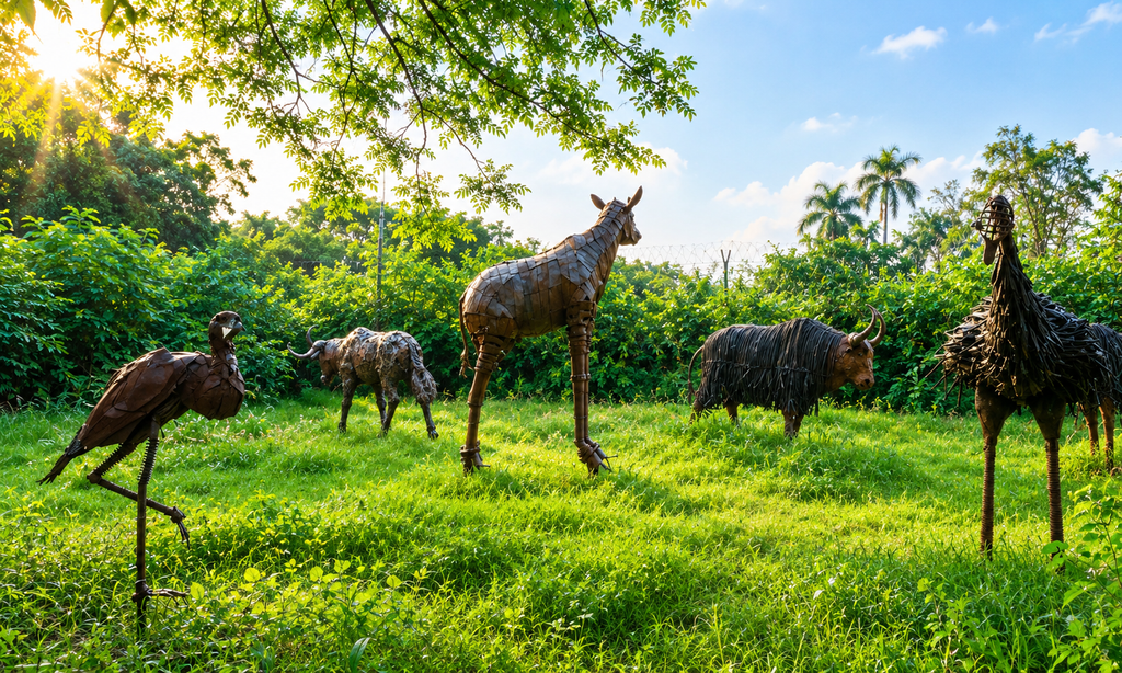 650 life-sized animal and bird sculptures